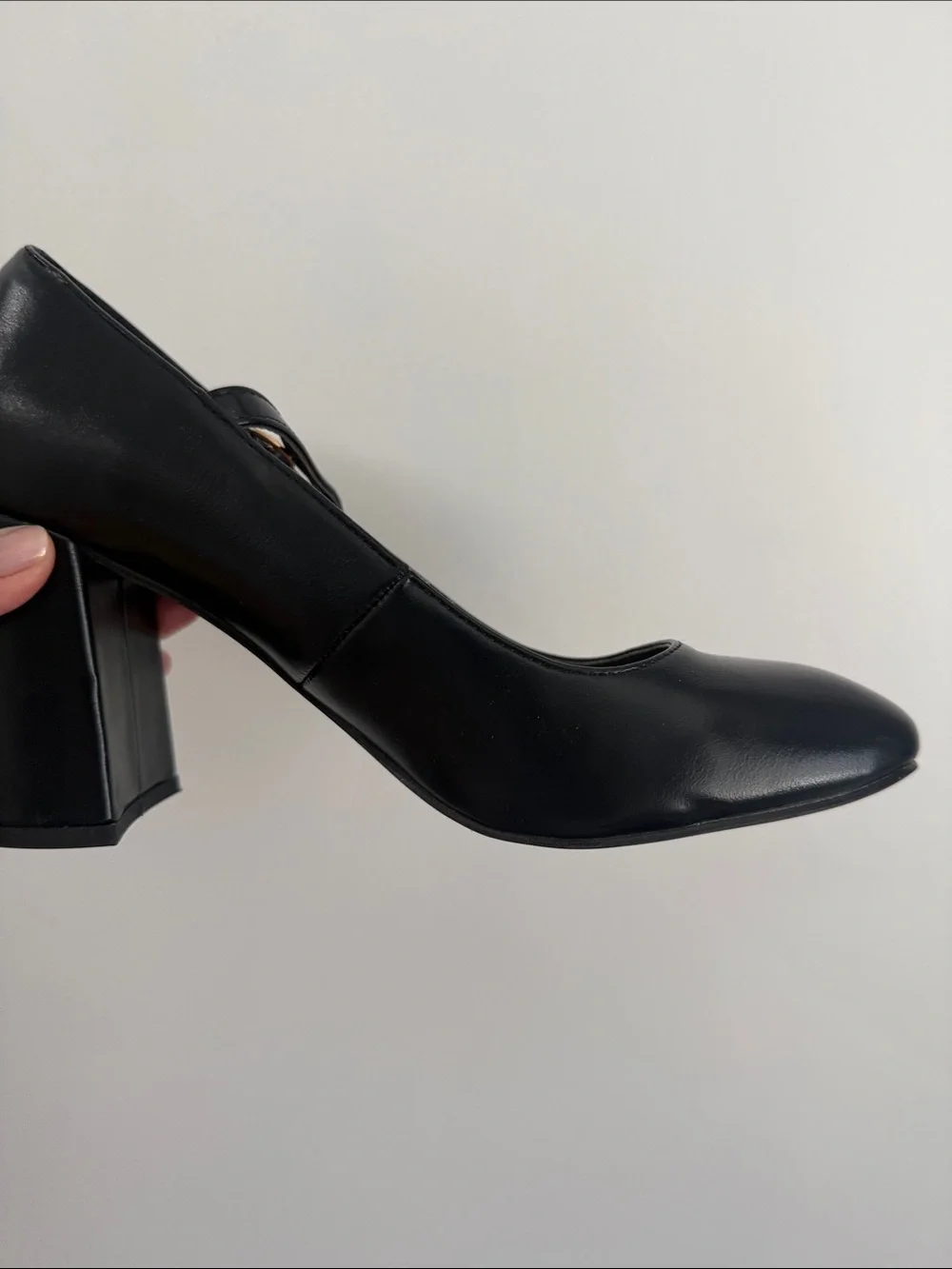 Black Mary Jane Flats with Strap